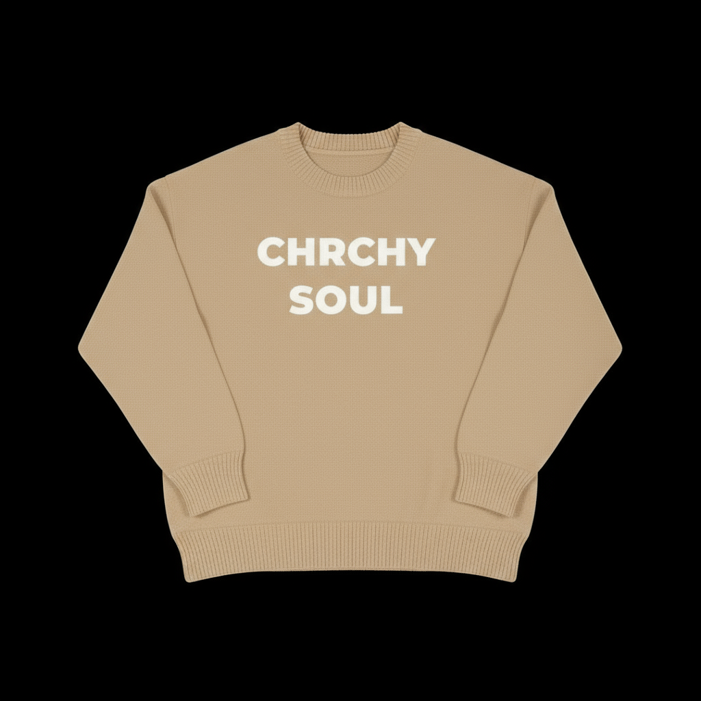 TAN CLASSIC CHRCHYSOUL CREWNECK SWEATER
