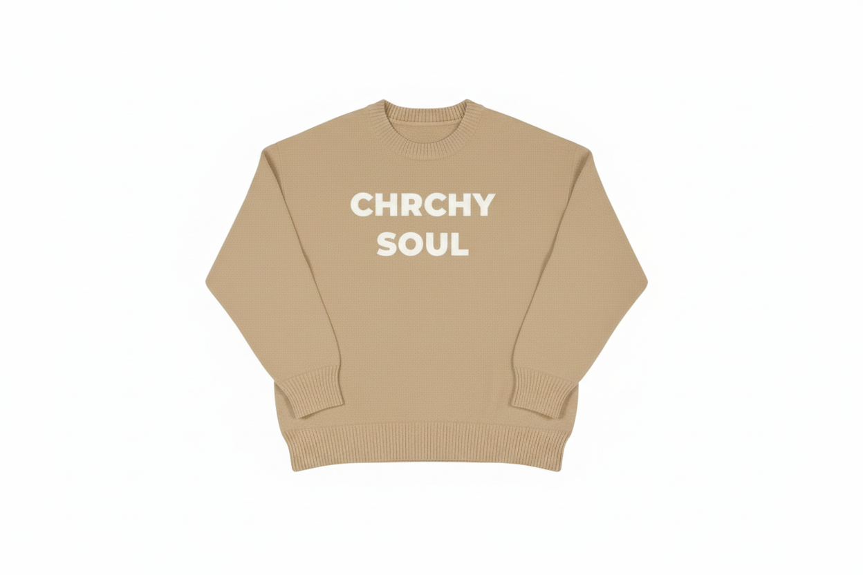 TAN CLASSIC CHRCHYSOUL CREWNECK SWEATER