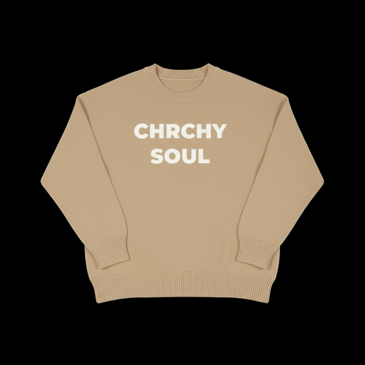 TAN CLASSIC CHRCHYSOUL CREWNECK SWEATER